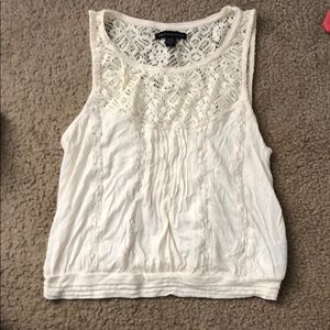 creme crop top with lace detailing